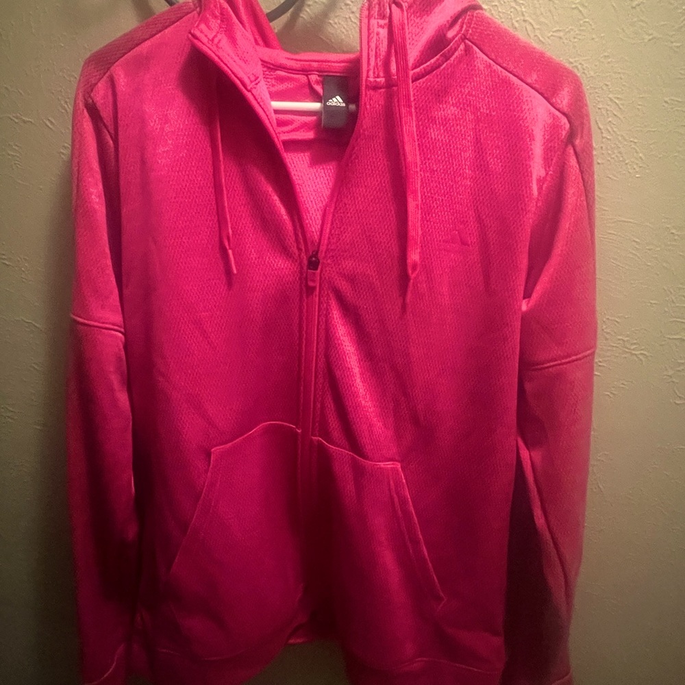 adidas zip up hoodie in pink